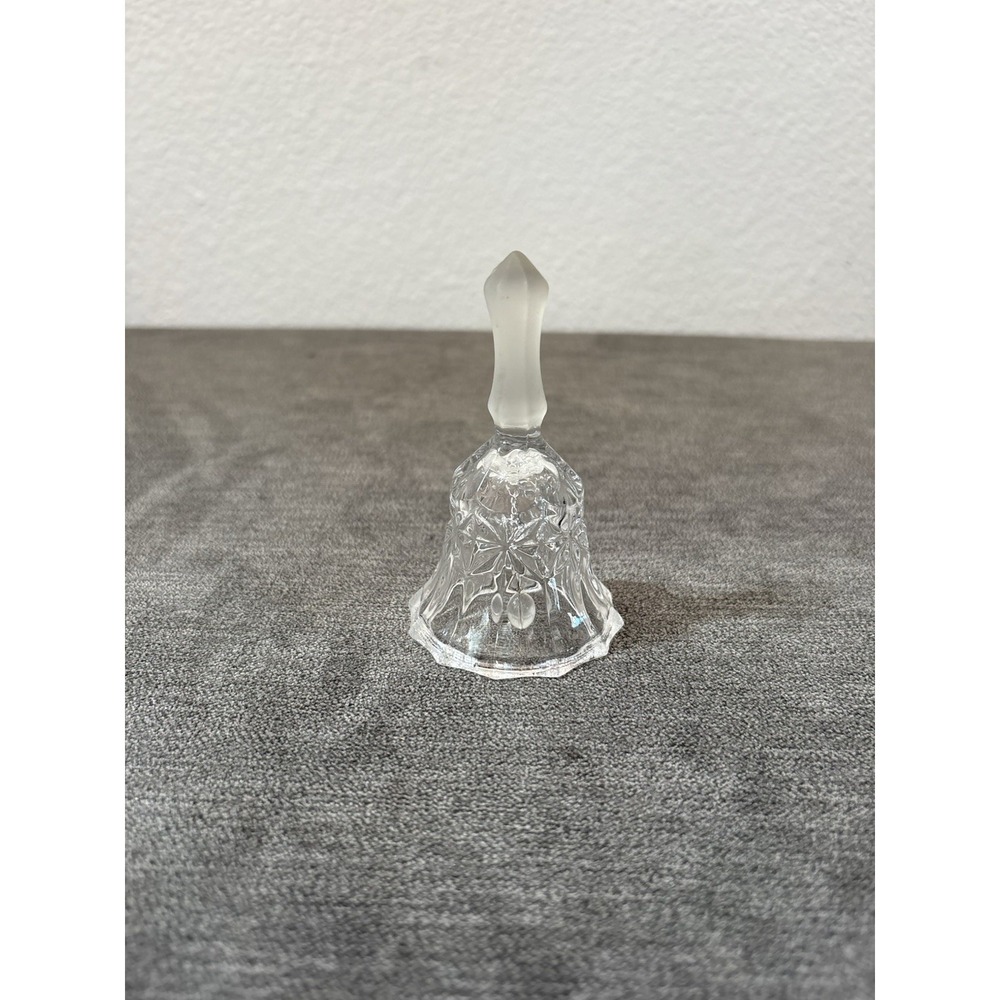 Vintage Small Clear Cut Glass 3.5" Tall Dinner Bell